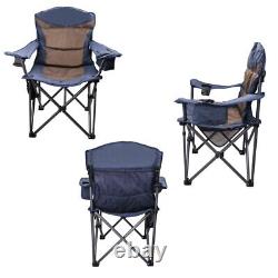 Heavy-Duty Camping Chair with Side Pocket & Drink Holder Support up to 330 lbs