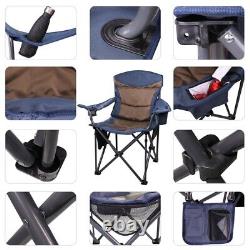 Heavy-Duty Camping Chair with Side Pocket & Drink Holder Support up to 330 lbs