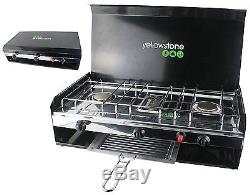 Heavy Duty Camping Deluxe Double Burner Stove Portable Cooker With Grill & Lid