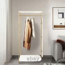 Heavy Duty Clothes Rail Hanging Rack with Mirror Dressing Stand Storage Shelf