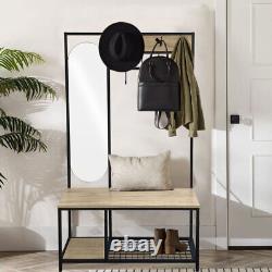Heavy Duty Clothes Rail Hanging Rack with Mirror Dressing Stand Storage Shelf UK