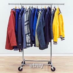 Heavy Duty Clothes Rail Rack Garment Hanging Display Stand Shoes Storage Metal