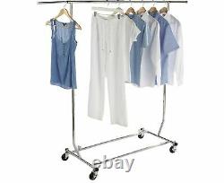 Heavy Duty Clothes Rail Rack Hanging Garment Storage Shelf Display Stand Cover