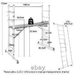 Heavy Duty Folding Working Scaffold Scaffolding Tower Platform Ladder Aluminium