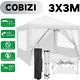Heavy Duty Gazebo 3x3m Pop Up Marquee Canopy Garden Market Wedding Tent White Uk