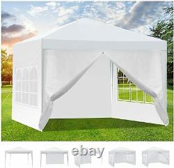 Heavy Duty Gazebo 3x3M Pop Up Marquee Canopy Garden Market Wedding Tent White UK