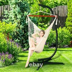Heavy Duty Hanging Swing Egg Chair Stand Strong Metal Hammock C-Stand w Buckle