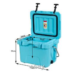 Heavy Duty Ice Chest Portable Ice Cooler Camping Travel Ice Box with Cup Hoders
