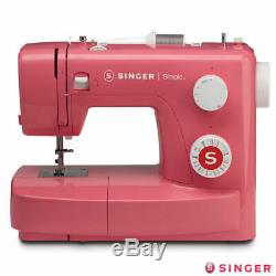 Heavy Duty Metal Frame 23 Built In Stitches Singer Simple Sewing Machine in Pink