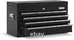 Heavy Duty Metal Tool Chest with Drawers, Lock & Key, Portable with Handle