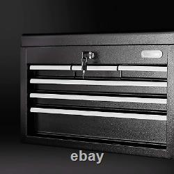 Heavy Duty Metal Tool Chest with Drawers, Lock & Key, Portable with Handle