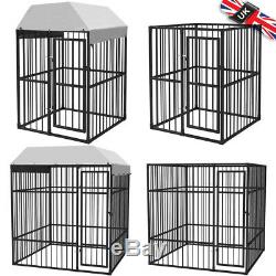 Heavy-Duty Outdoor Dog Kennel Patio Animal House Cage Lockable with/without Roof