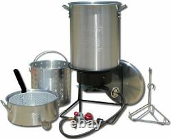 Heavy Duty Outdoor Propane Turkey Deep Fryer & Boiler Set with 2 Aluminum Pots