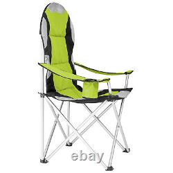 Heavy Duty Padded Folding Camping Directors Chair with Cup Holder Portable green