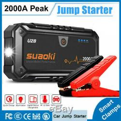 Heavy Duty Portable 2000A 12V Car Jump Start Battery Power Starter Booster Pack