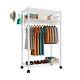 Heavy Duty Rolling Garment Rack, Portable Clothes Rack For Hanging Clothes, Clo