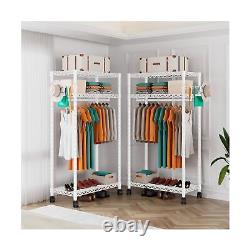 Heavy Duty Rolling Garment Rack, Portable Clothes Rack for Hanging Clothes, Clo
