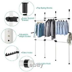 Heavy Duty Telescopic Clothes Rack, portable Garment Rack Heavy Duty T
