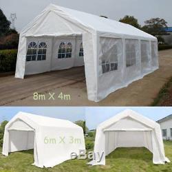 Heavy Duty White Portable Marquee Garage Tent Shelter Carport Canopy Steel Frame