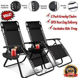 Heavy Duty Zero Gravity Chairs for Garden Outdoor Reclining SUN LOUNGER Folding