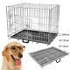 Heavy-duty Pet Dog Cage Strong Metal Crate Kennel Playpen With 2 Doors Portable