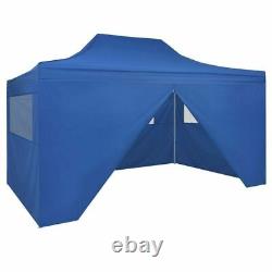 Heavy duty Pop-Up Tent Marquee Blue/Cream with 4 Walls/No wall Wedding Party BBQ