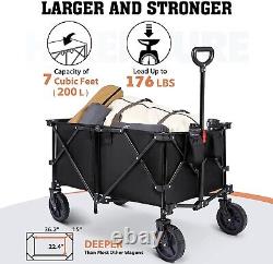 Hikenture Folding Wagon Cart Portable Large Capacity Beach Heavy Duty Utility