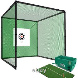 Hillman PGM 3m Heavy Duty Golf Practice Cage Portable Practice Mat with Tee And