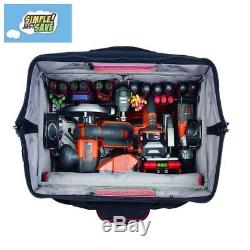 Husky 22in Rolling Mobile Heavy Duty Portable Tool Bag Storage Organizer Tote