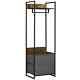 Industrial Clothes Rail Garment Rack With 2 Fabric Drawers Rustic Brown