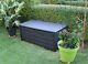 Keter Brightwood Anthracite Xl Size 454l Waterproof Garden Storage Bench Box
