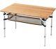 Kingcamp 4 Folded Bamboo Camping Fishing Table Adjustable Height & Carry Bag