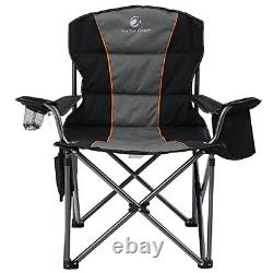LET'S CAMP Folding Camping Chair Oversized Heavy Duty Padded Outdoor Chair with