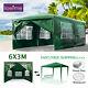Loefme Heavy Duty Gazebo Waterproof Garden Canopy Marquee Green Party Tent 6x3m