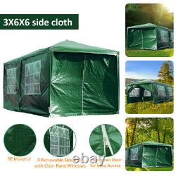 LOEFME Heavy Duty Gazebo Waterproof Garden Canopy Marquee Green Party Tent 6x3M