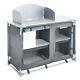 Large Aluminium Camping Table Kitchen Cupboard Unit Storage Stand Cook Station