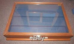 Large Jewellery/Medal Display Case Wood And Glass for Market Stall/Antiques Fair
