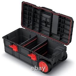 Large Portable Handy Heavy Duty Waterproof Tool Boxes With Strong Rubber Wheels