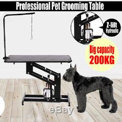Large Z-Lift Hydraulic Pet Dog Grooming Bath Table Adjustable Arm Black