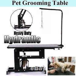 Large Z-Lift Hydraulic Pet Dog Grooming Bath Table Adjustable Arm Black