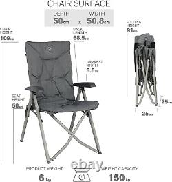 Luxury Camping Chairs for Adults Heavy Duty Aluminum High Back Comfy Padded