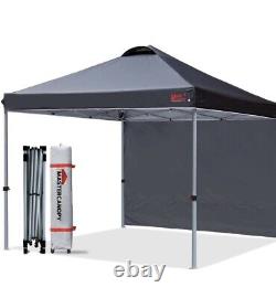 MasterCanopy Durable Ez Pop-up Gazebo Tent with 1 Sidewall3X3M, Dark Blue