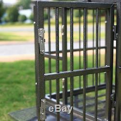 Metal Dog Cage Pet Crate Kennel Heavy Duty Tray Wheels Folding Portable Playpen