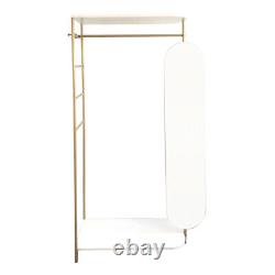 Metal Gold Clothes Rail Hanging Rack &Mirror Garment Display Stand Storage Shelf