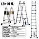 Multi-purpose Aluminium Telescopic Folding Ladder Extendable 1.4-3.8m Heavy Duty