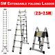 Multi-purpose Aluminium Telescopic Folding Ladder Extendable 2-6m Heavy Duty Aaa