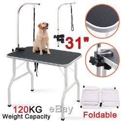 NEW 31/80cm Arm Adjustable Non-Slip Foldable Portable Pet Dog Grooming Table