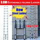 New Heavy Duty Telescopic Ladder Multi-purpose Steel Extendable Step Sliver Uk