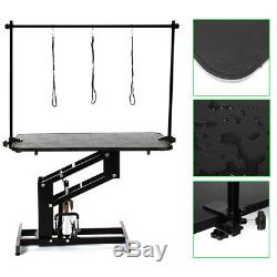 Non-slip Dog Grooming Table Hydraulic Heavy Duty Black Z-lift Stand/H Frame/Arm
