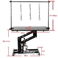 Non-slip Dog Grooming Table Hydraulic Heavy Duty Black Z-lift Stand/H Frame/Arm